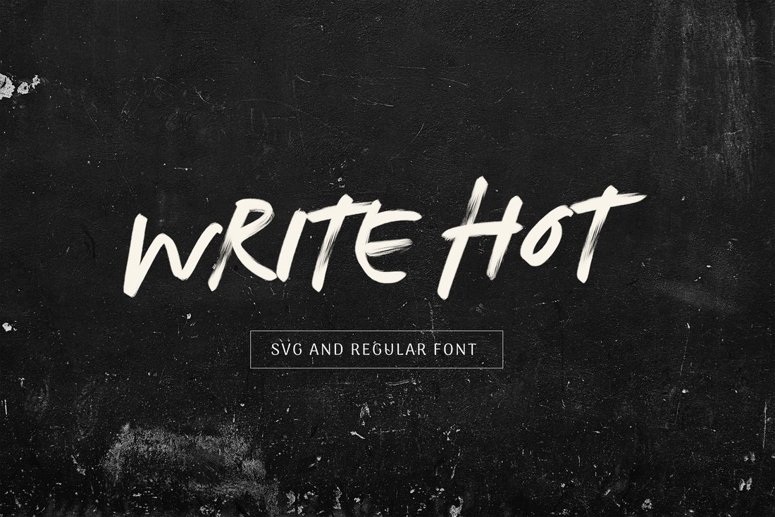 Write Hot SVG + Regular Brush font main product image by Nicky Laatz