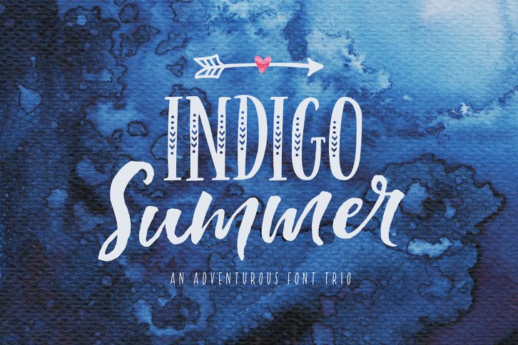 Indigo Summer Fonts & Extras (Font) by Nicky Laatz