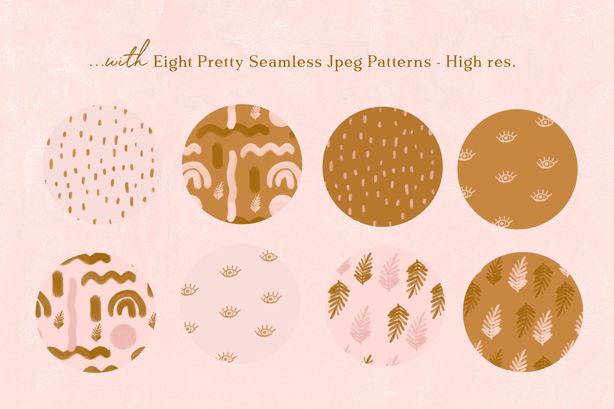 Pink & Terracotta Patterns & Shapes preview image 1 by Nicky Laatz