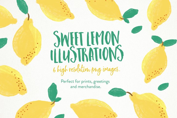 Sweet Lemon Illustrations & Pattern (Illustrations) by Nicky Laatz