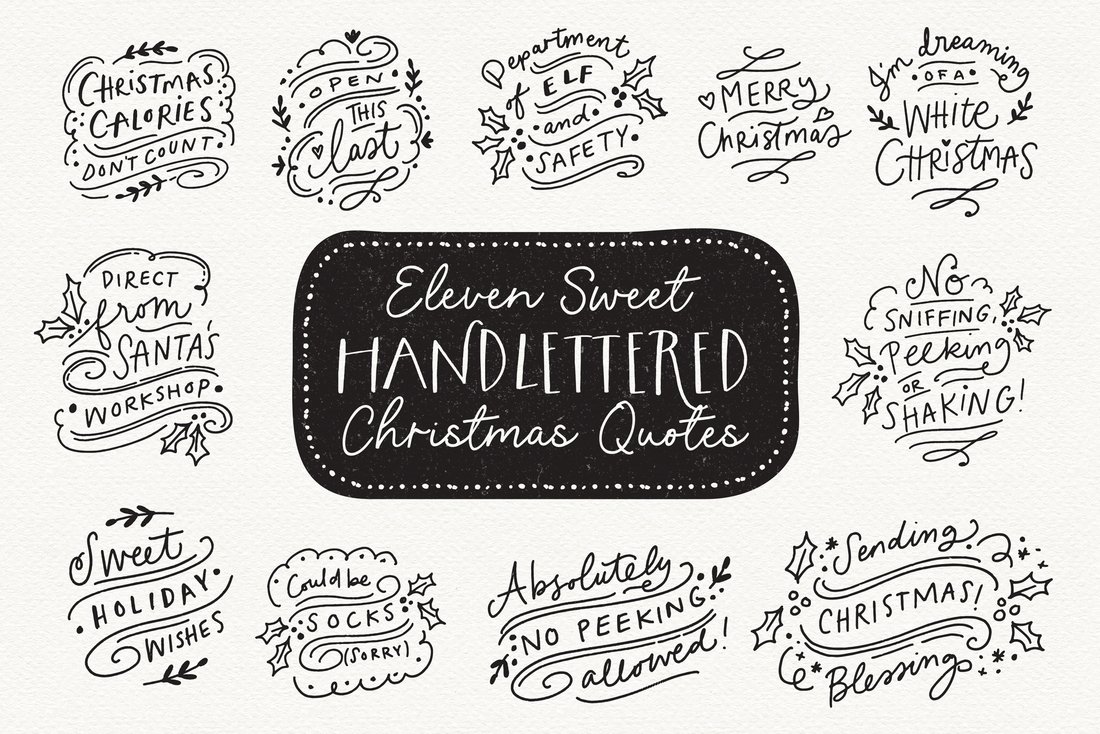 11 Handlettered Christmas Quotes main product image by Nicky Laatz