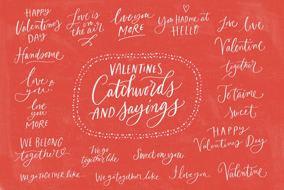 Valentines Lettering Vectors preview image 1 by Nicky Laatz