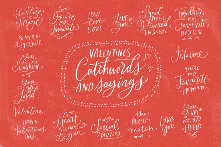 Valentines Lettering Vectors (Illustrations) by Nicky Laatz