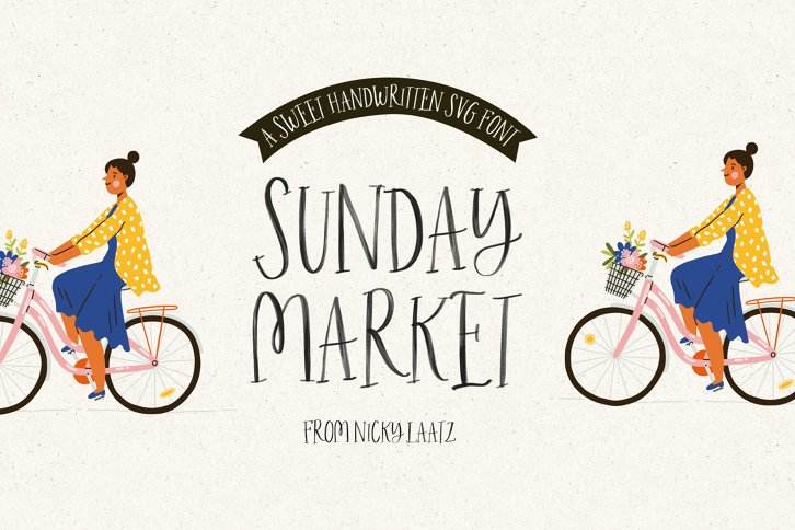 Sunday Market SVG & Regular Font (Font) by Nicky Laatz