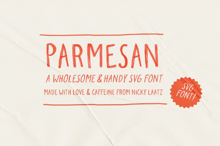 Parmesan SVG Mini Font (Font) by Nicky Laatz