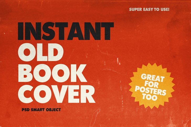 Instant Old Book Cover - Photoshop Smart Object (Add On) by Nicky Laatz