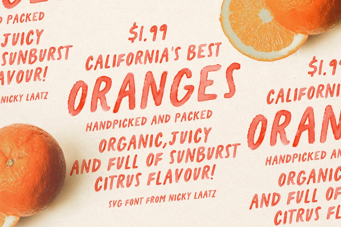 California Oranges SVG Font main product image by Nicky Laatz