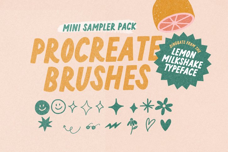 Lemon Milkshake Dings Procreate Brush Sampler (Add On) by Nicky Laatz