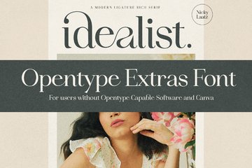 Idealist Serif Open Type Extras Font main product image by Nicky Laatz