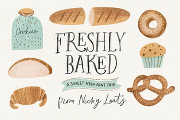 Freshly Baked Font Trio & Dings main product image by Nicky Laatz