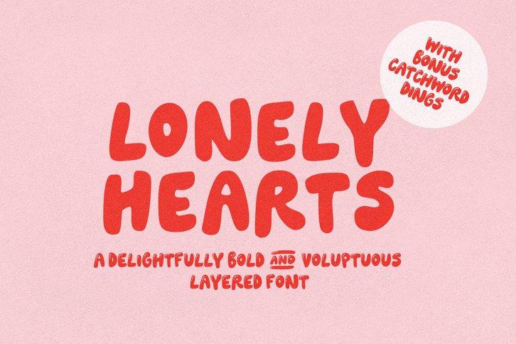 Lonely Hearts Layered Font Family (Font) by Nicky Laatz