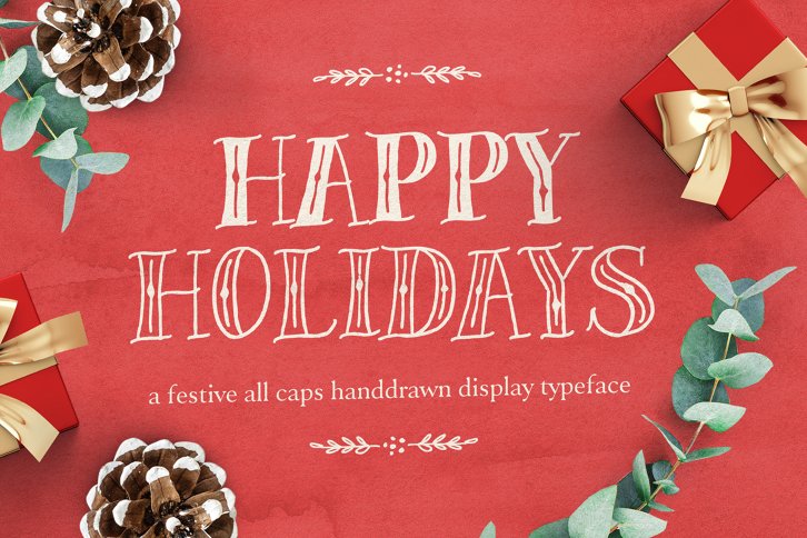Happy Holidays Display Font (Font) by Nicky Laatz