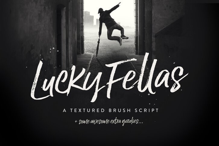 Lucky Fellas Brush Script + Extras (Font) by Nicky Laatz