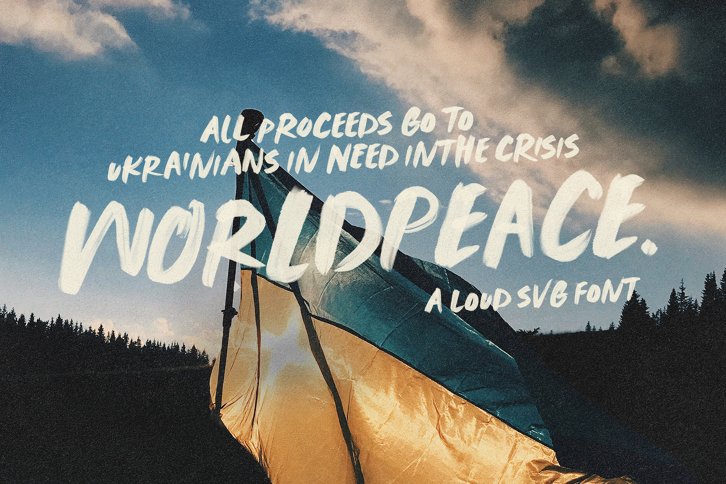 World Peace SVG Font - For Ukraine Victims (Font) by Nicky Laatz