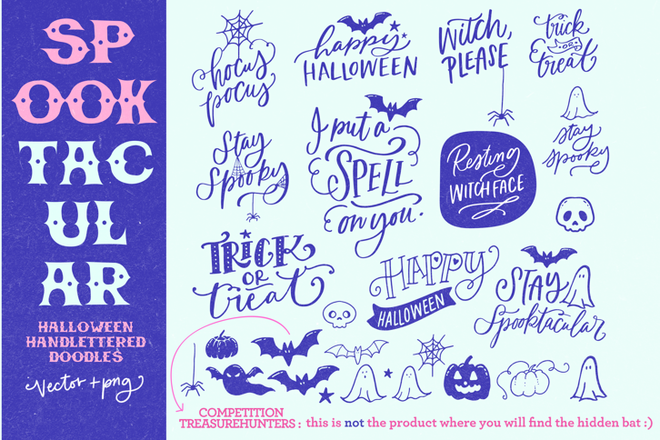 Spooktacular Handlettered Doodles (Illustrations) by Nicky Laatz