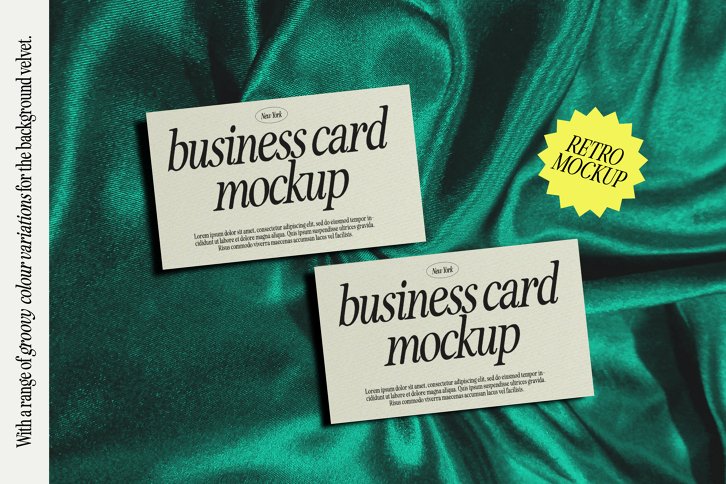 Retro Business Card Mockups (Mockup) by Nicky Laatz