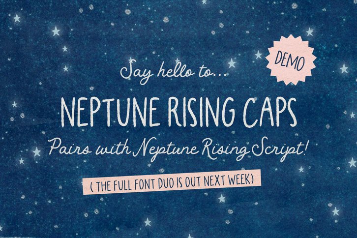 Neptune Rising Caps Demo (Font) by Nicky Laatz