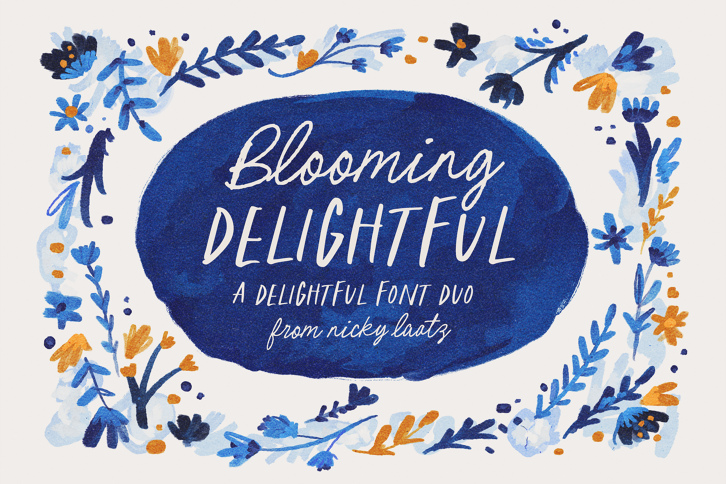 Blooming Delightful Font Duo (Font) by Nicky Laatz