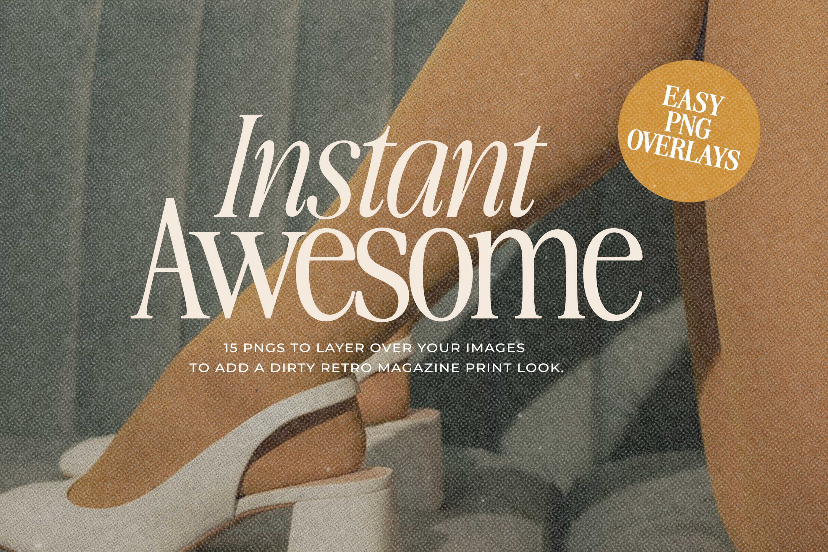 Instant Awesome Retro Magazine Print PNG overlays (Add On) by Nicky Laatz