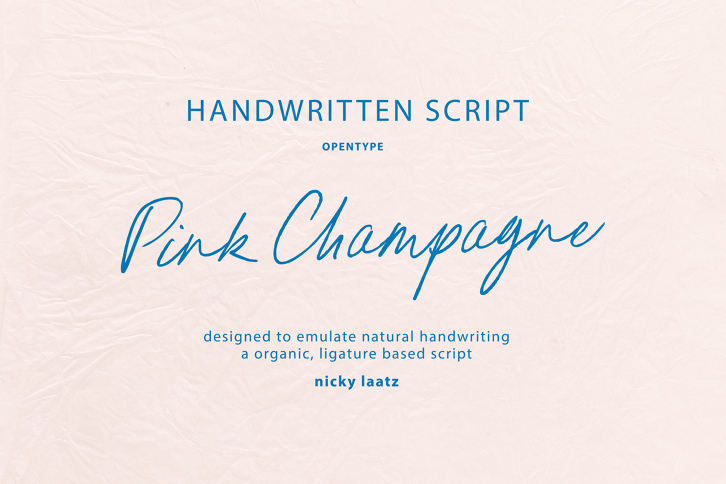 Pink Champagne Typeface - Freebie (Font) by Nicky Laatz