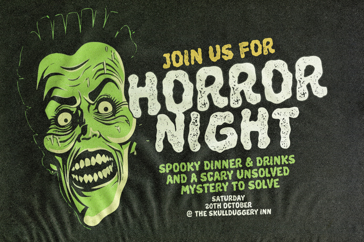 Horror Night Typeface - Freebie (Font) by Nicky Laatz