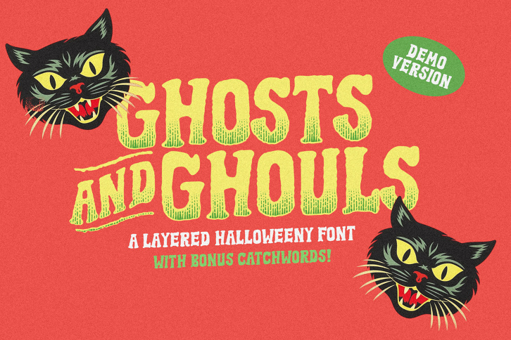 Ghosts and Ghouls Demo Layered Typeface (Font) by Nicky Laatz