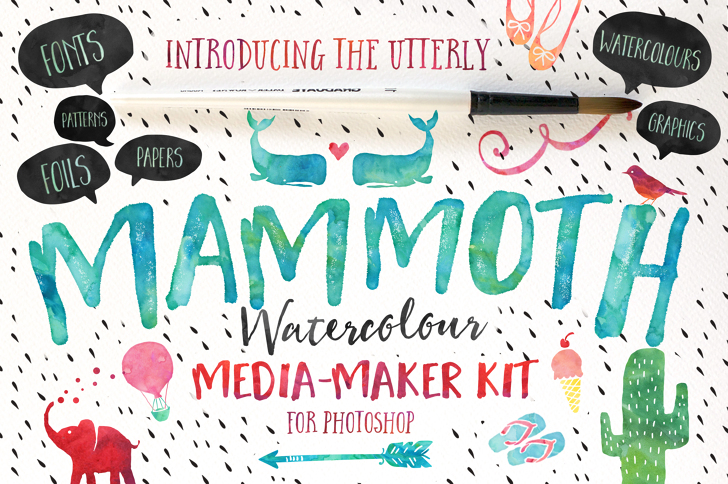 Mammoth Watercolour (Font) by Nicky Laatz