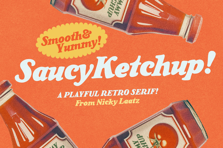 Saucy Ketchup Retro Serif (Font) by Nicky Laatz