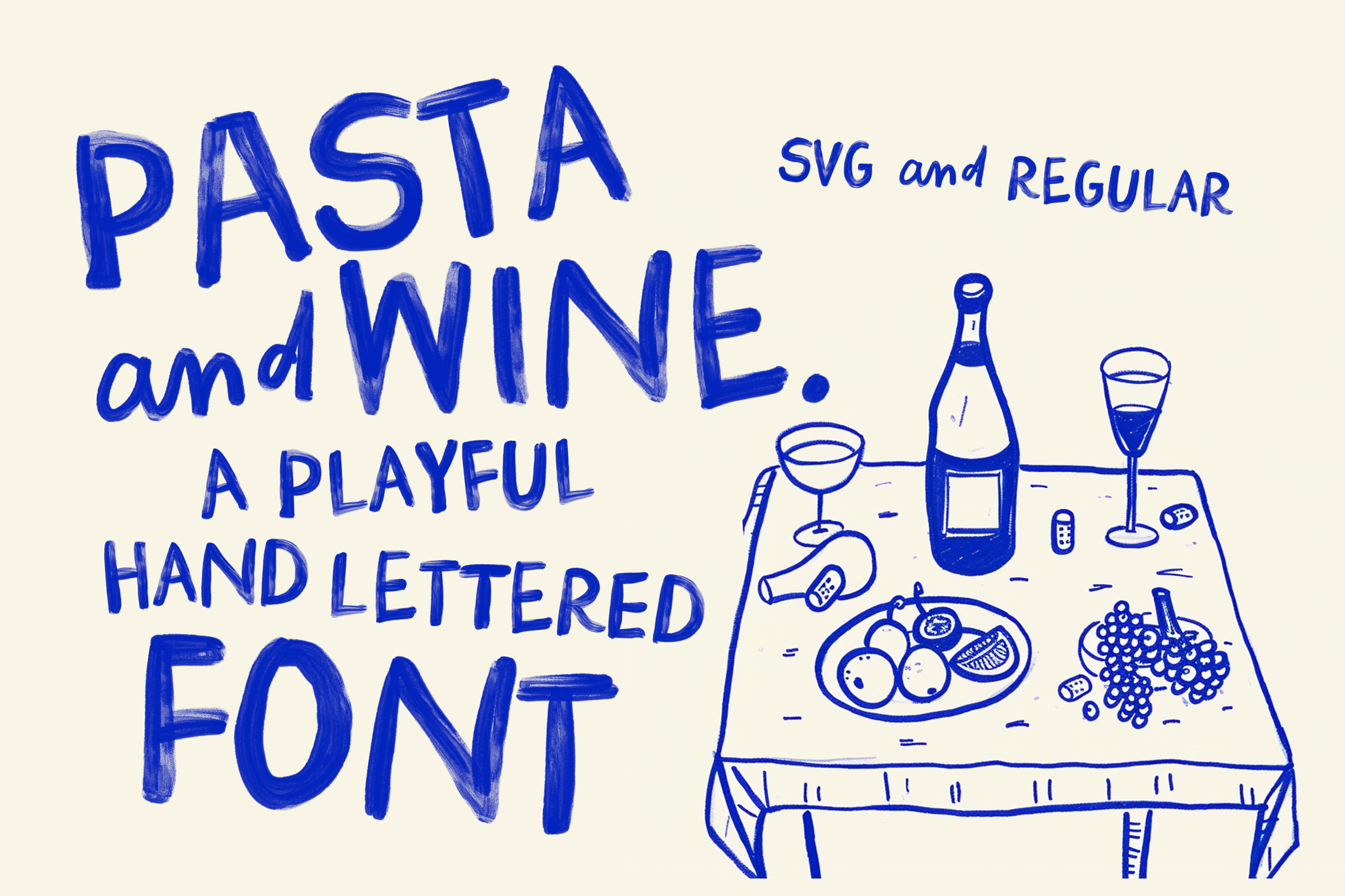 Pasta and Wine SVG Font (Font) by Nicky Laatz