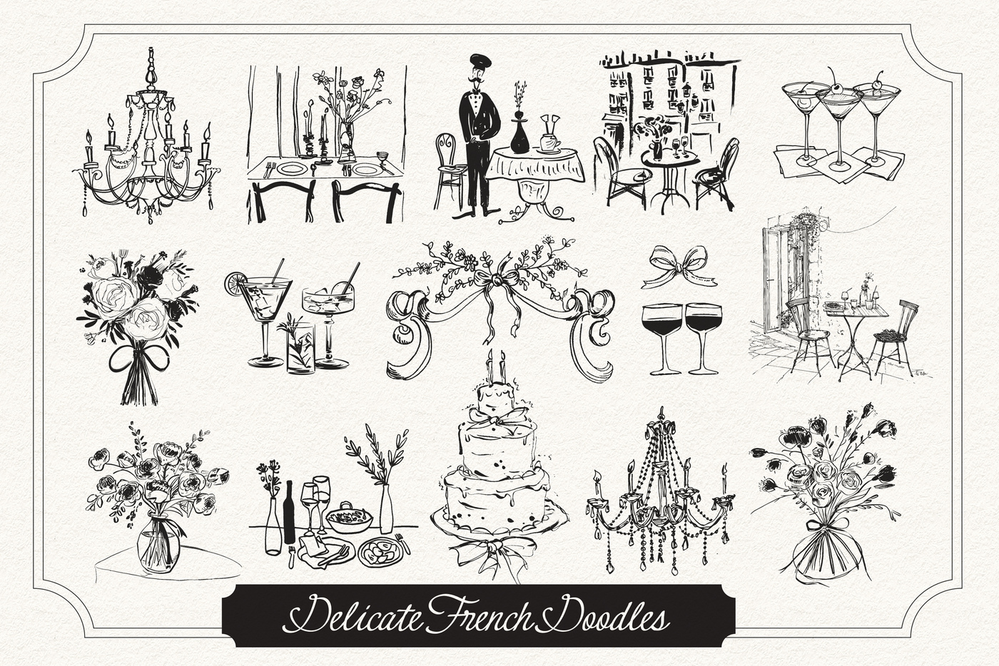 Delicate French Doodles main product image by Nicky Laatz