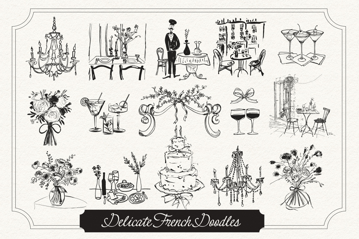 Delicate French Doodles (Illustrations) by Nicky Laatz