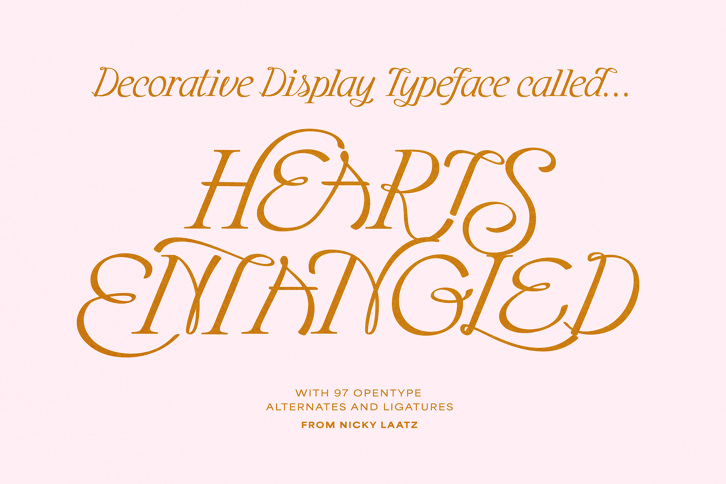 Hearts Entangled Display Typeface (Font) by Nicky Laatz