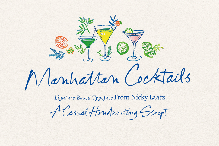 Manhattan Cocktails Typeface (Font) by Nicky Laatz