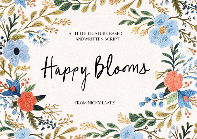 Happy Blooms Script (Font) by Nicky Laatz