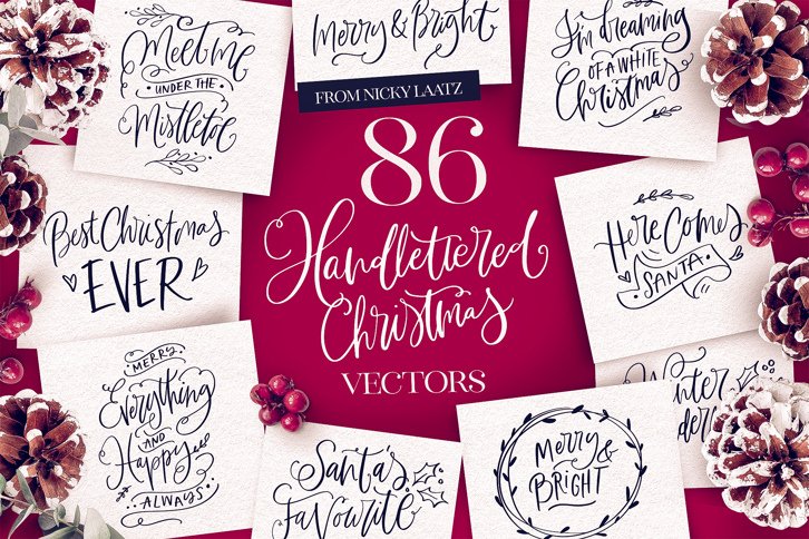 A Handlettered Christmas (Illustrations) by Nicky Laatz