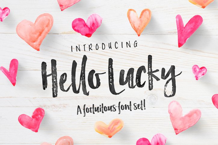 Hello Lucky Brush Font (Font) by Nicky Laatz