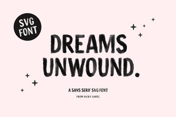 Dreams Unwound SVG Font main product image by Nicky Laatz