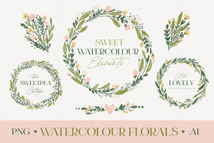 Watercolour Floral Elements (Illustrations) by Nicky Laatz